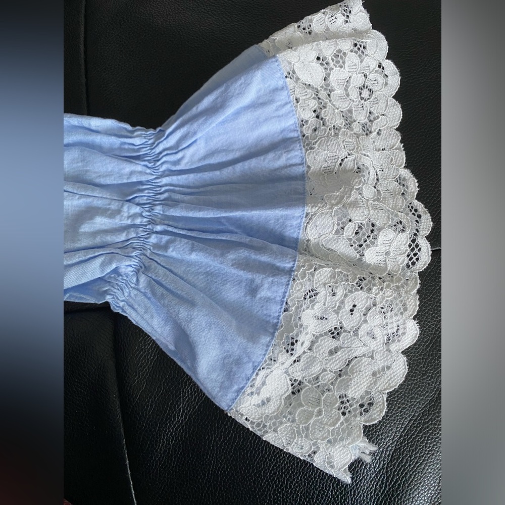 Zara light blue cotton top EUC size S coastal feminine - Picture 11 of 13